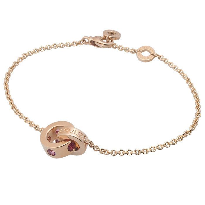 BVLGARI ブルガリブルガリ ピンクトルマリン アメジスト ローマン ソルベ ブレスレット SM K18PG 仕上済
