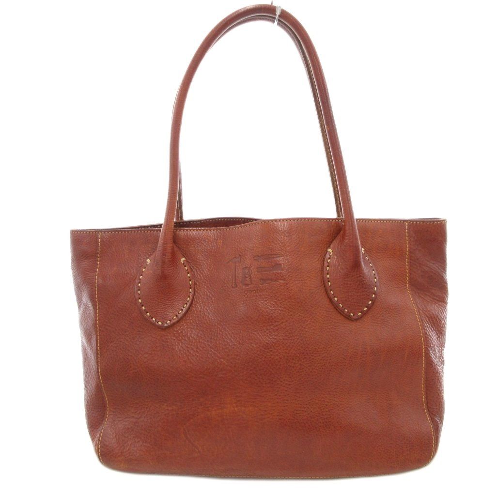ゲンテン genten トートバッグ 工具ロゴ レザー 茶 ブラウン /AE