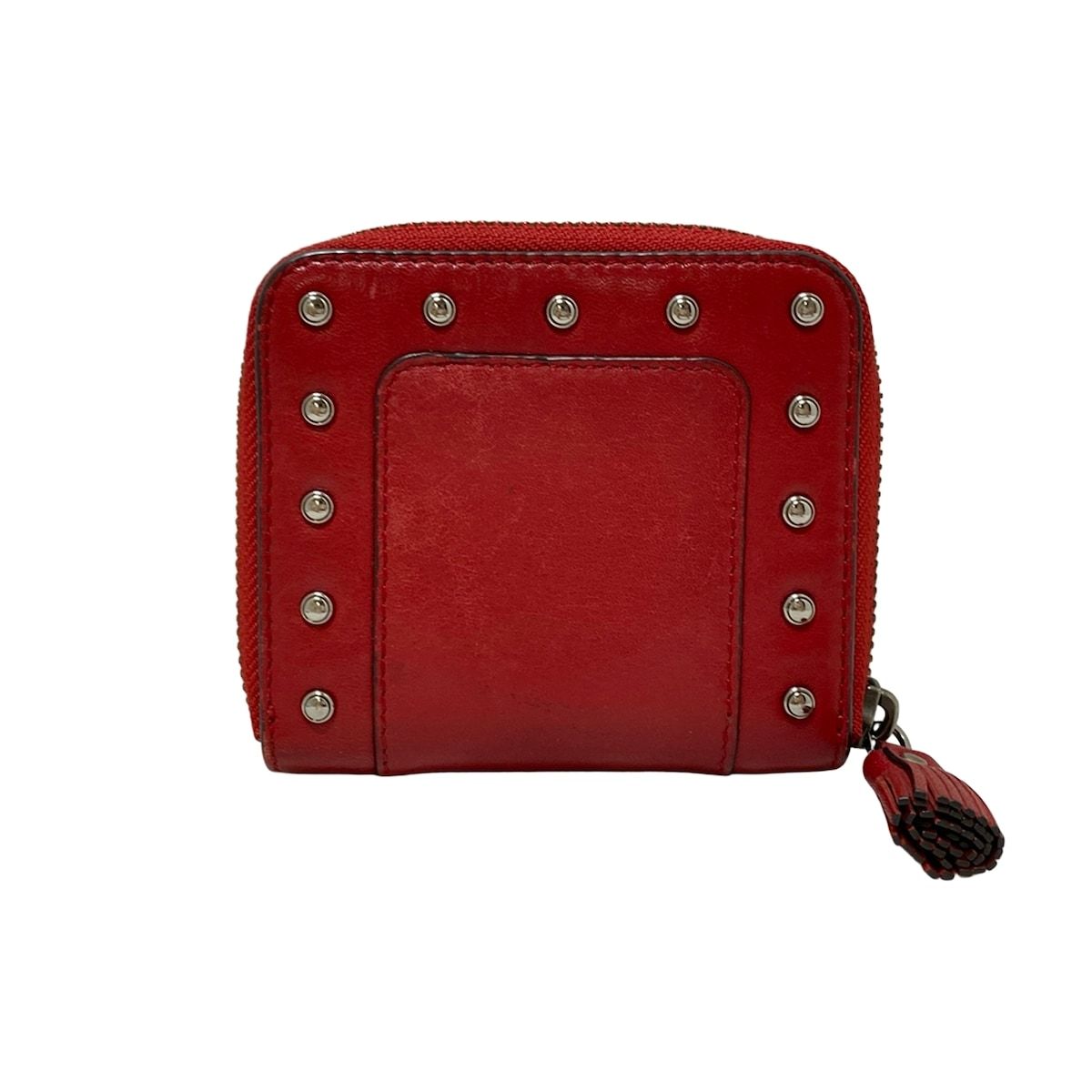 ANYA HINDMARCH レッド クラッチバッグ　タッセル　超美品格安 Anya Hindmarch(アニヤハインドマーチ) 2つ折り財布 - レッド