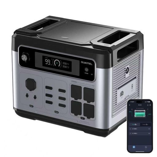 OUKITELポータブル電源2048Wh1.6時間満充電13個出力口AC2400W 瞬間最大4800W ぽーたふる電源大容量搭載APP遠隔操作UPS機能リン酸鉄純正弦波MPPT制御方式家庭アウトドア両用大容量非常用バッテリー