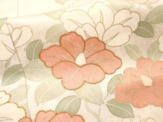 平和屋着物□訪問着 駒刺繍 枝花文 金彩 鈴乃屋扱い 正絹 逸品