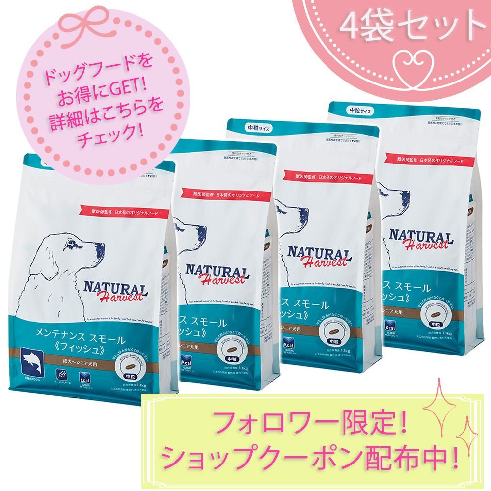 メンテナンススモール フィッシュ 1.1kg×4袋セット ナチュラルハーベスト