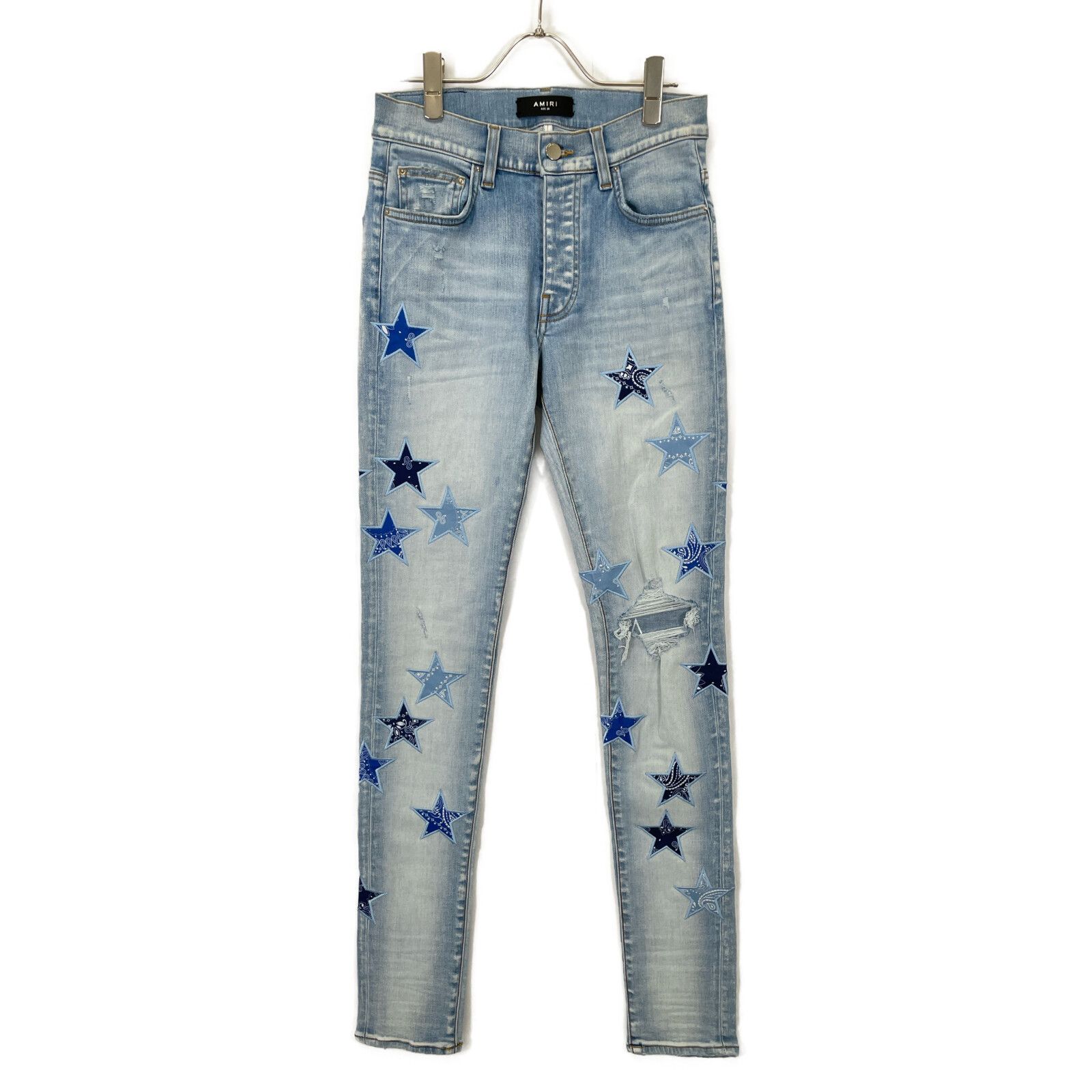 未使用☆[AMIRI] 18SS ART PATCH DENIM SHORTS クラッシュリペア加工 デニムショーツ ショートパンツ ハーフパンツ 28 アミリ Amiri art patch jeans - Gem