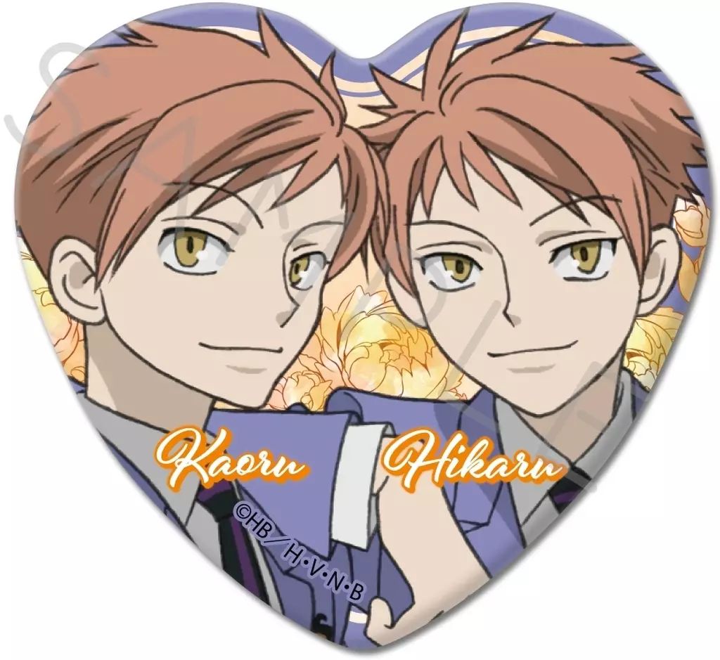 新品】バッジ・ビンズ D.常陸院光＆馨 ハート缶バッジ 「桜蘭高校