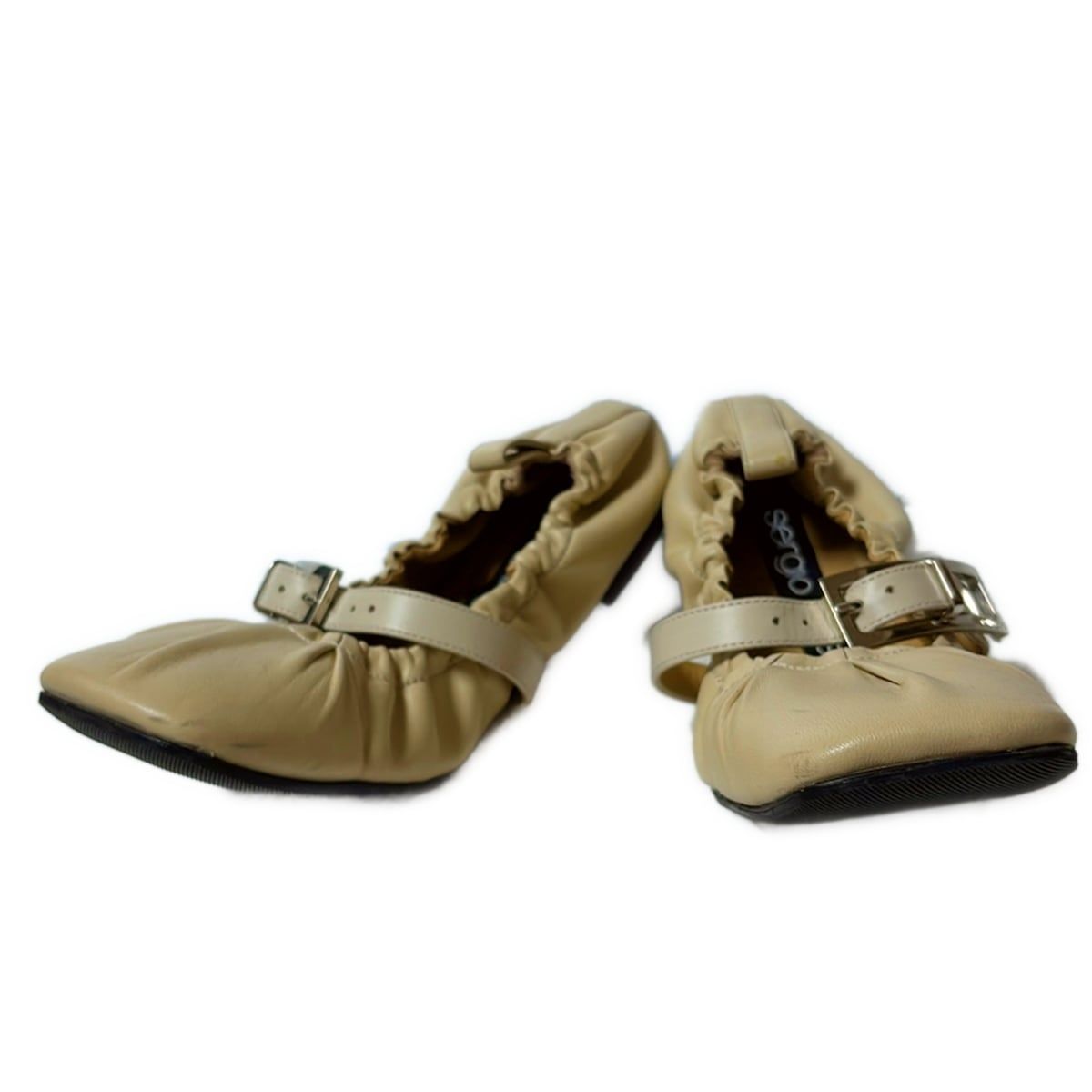 sergio rossi セルジオロッシ フラットシューズ 36 1|2 レディース - ベージュ アウトソール張替済 レザー