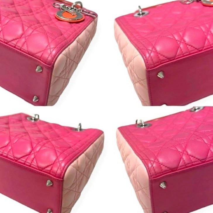 美品☆　ディオール　レディディオール　ラムスキン　2way　トリコロール Christian Dior クリスチャンディオール ハンドバッグ 2WAY