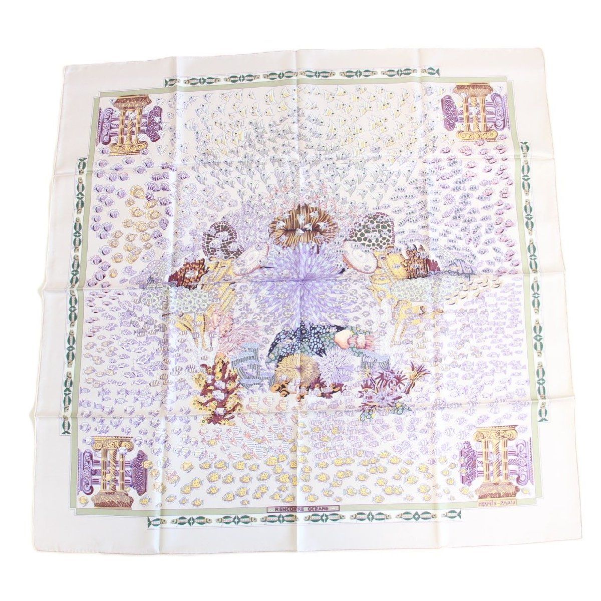 HERMES エルメス カレ 90 スカーフ 大西洋の出会い シルク100％ ブルー