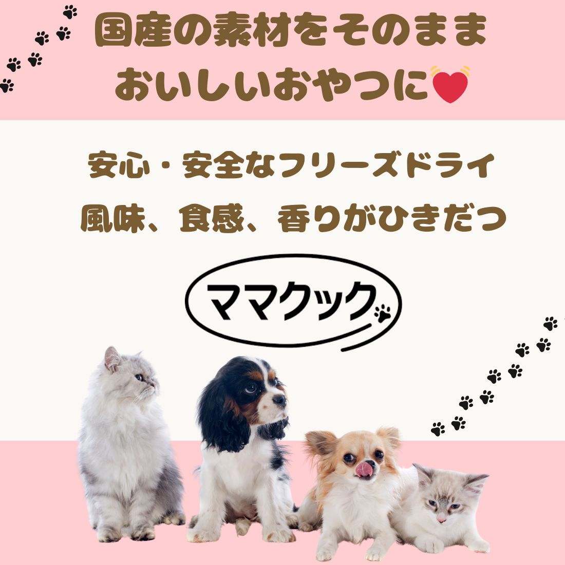ママクック フリーズドライのムネ肉スナギモミックス猫用