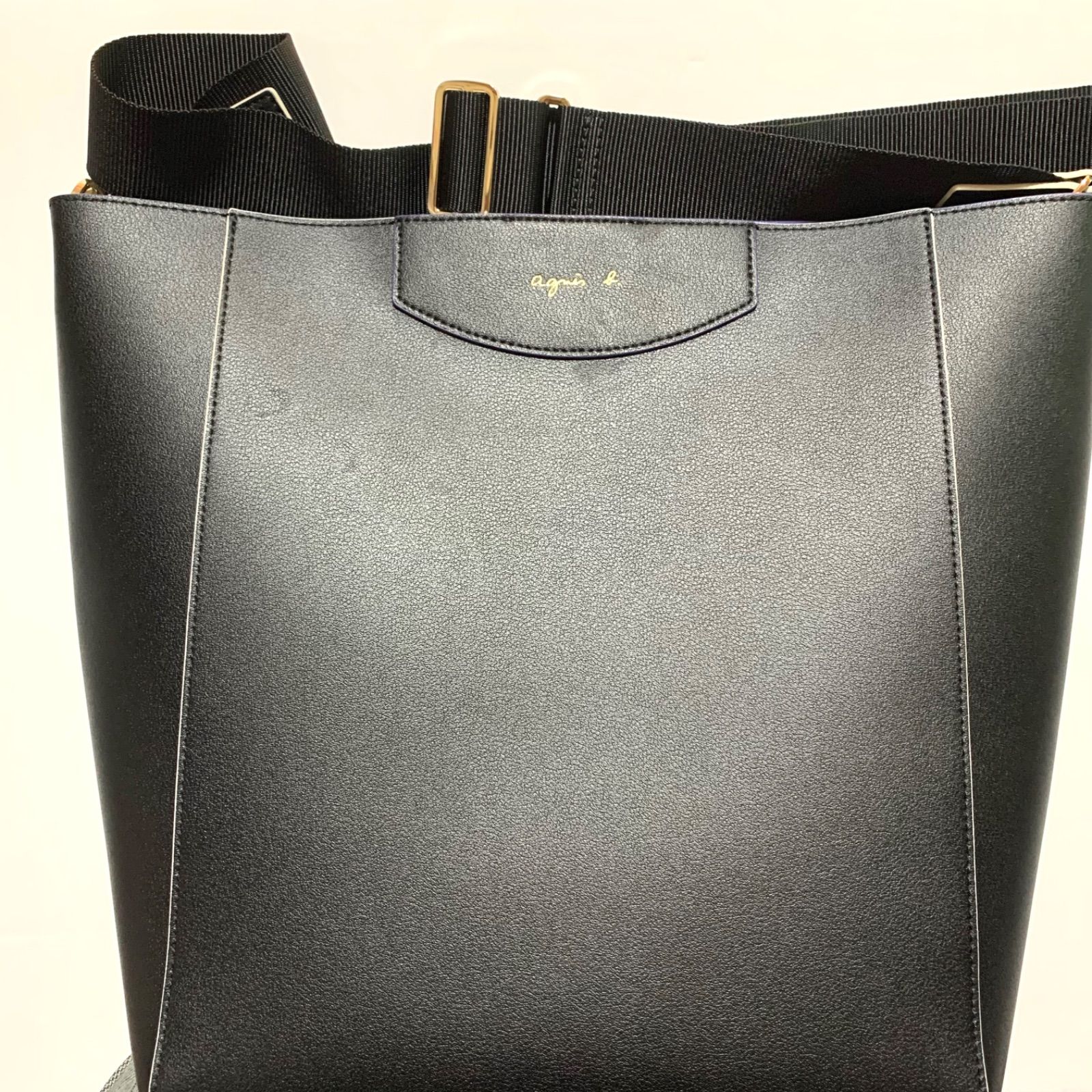 ☆美品☆ agnes b アニエス ベー スプリットレザー ショルダーバッグ 