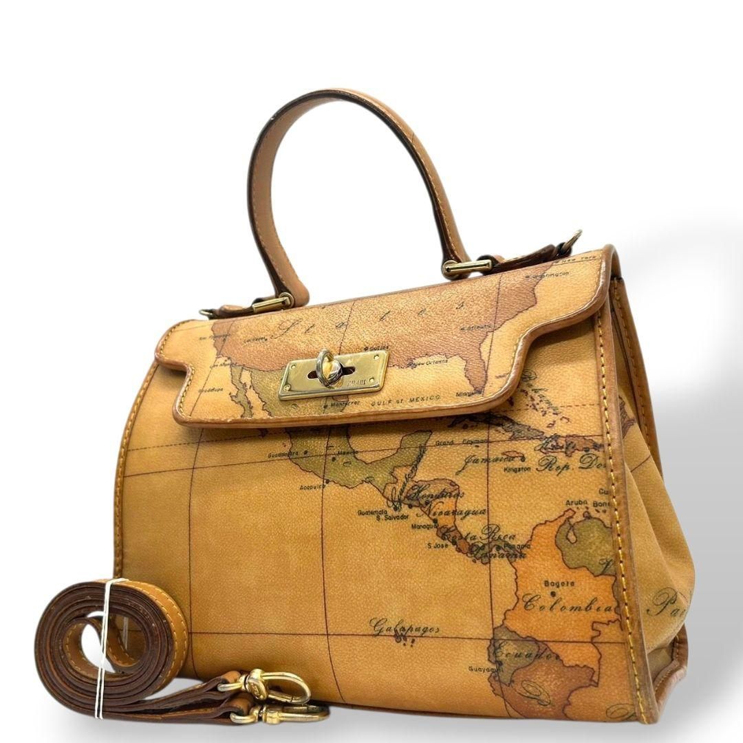 良品 プリマクラッセ 2wayボストンバッグ 大型 地図柄 旅行 出張