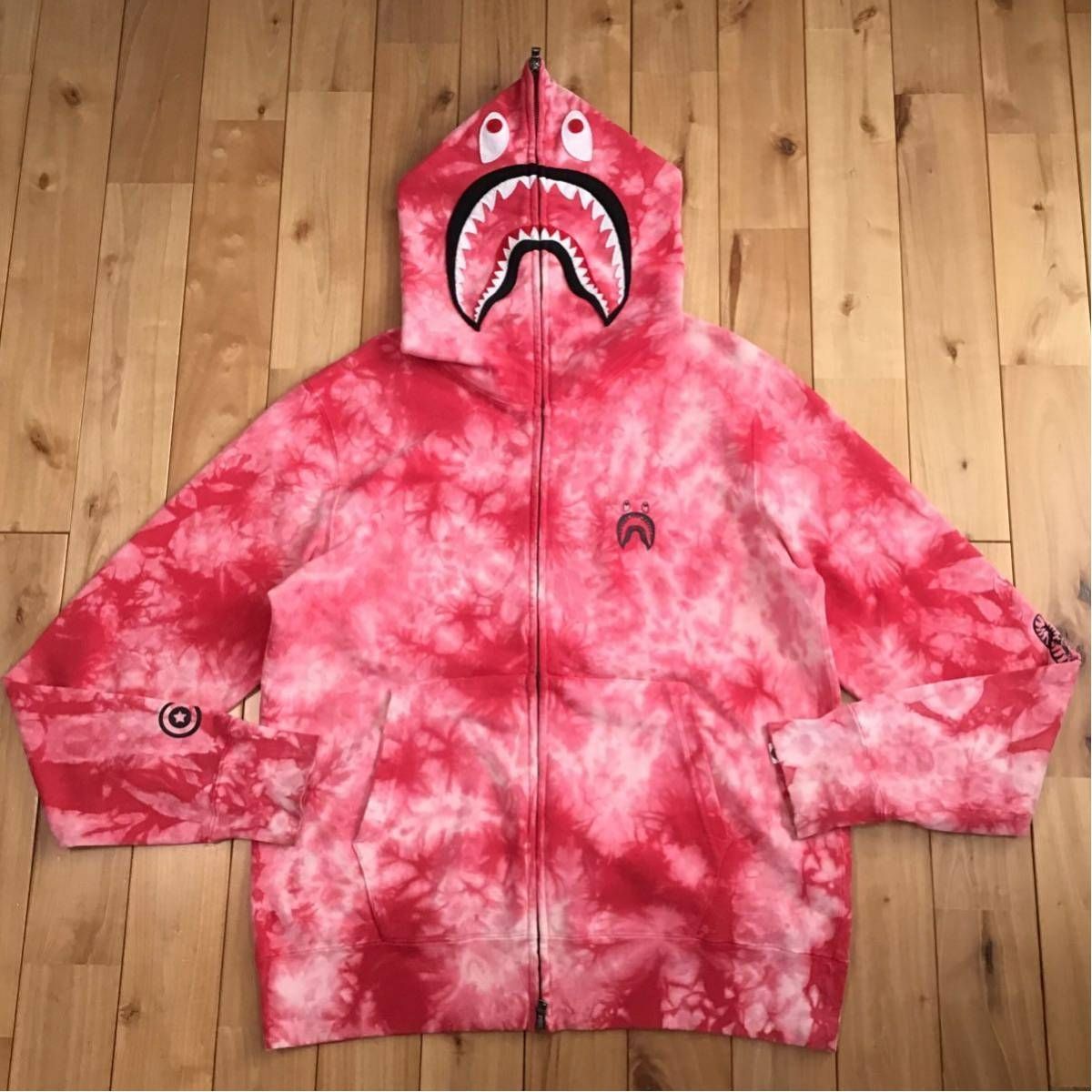 タイダイ シャーク パーカー Mサイズ shark full zip hoodie TIE DYE a bathing ape BAPE エイプ  ベイプ アベイシングエイプ PONR