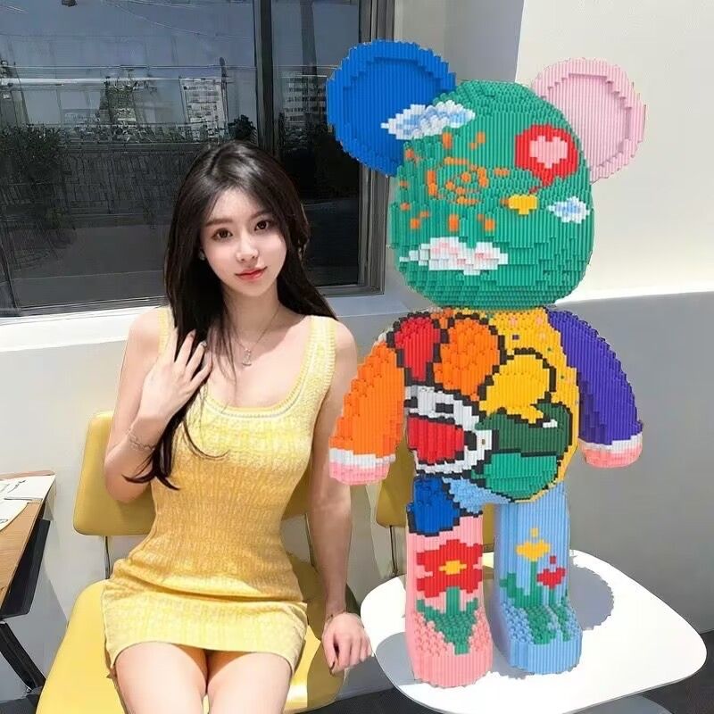 68cmの 超特大 未組み立ての素敵な 暴力熊 レゴブロック 3D立体パズル