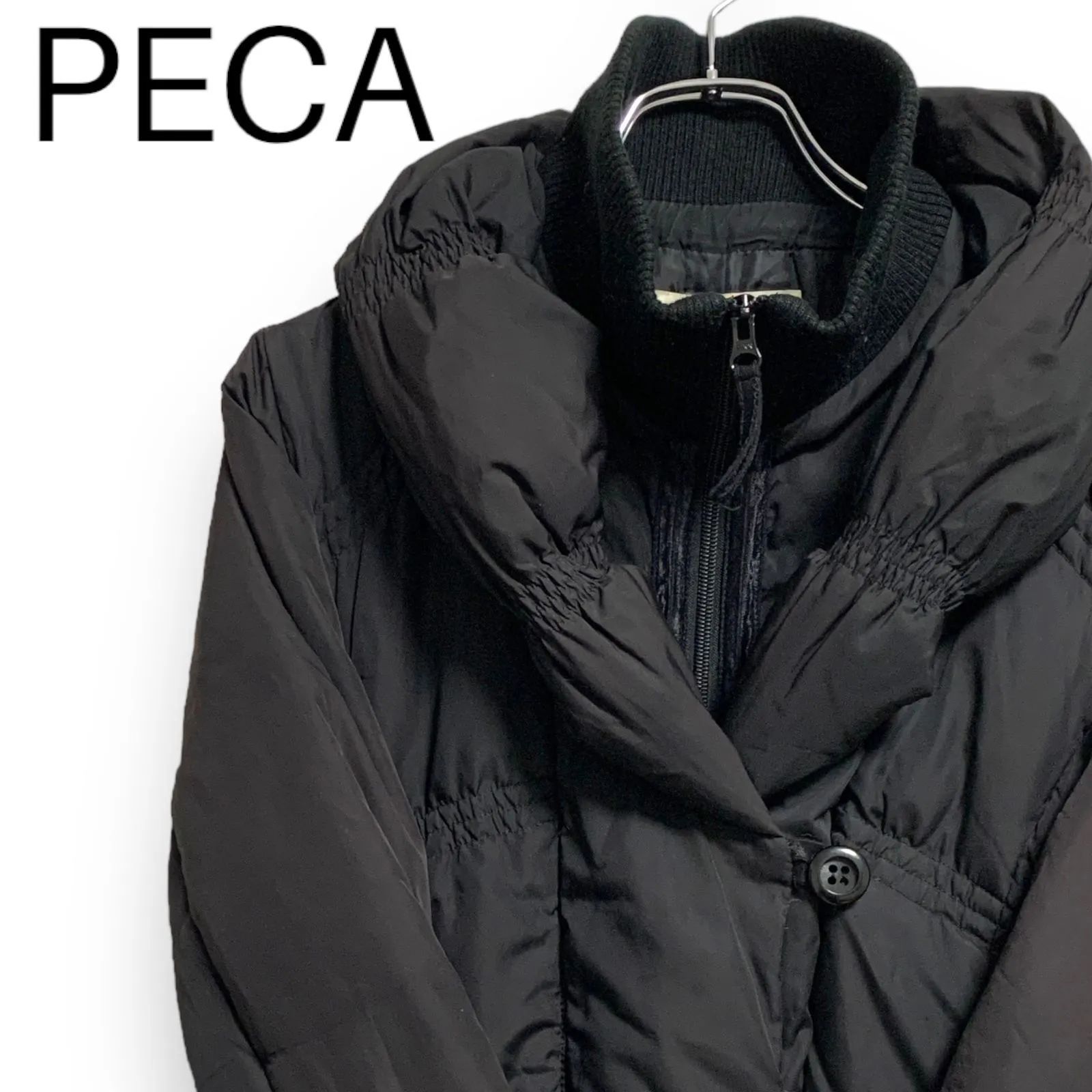 訳アリ品】PECA ペカ ロングダウンコート ブラック レディース Sサイズ