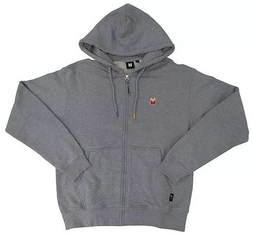 BTS×McD パーカー BTS x MDBonalds Official Logo Zip Up Hoodie (Grey) – Kpop Omo