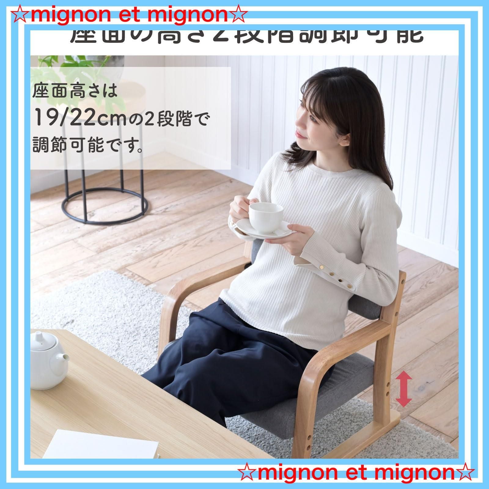 高さ調節 2段階 立ち座りしやすい 肘掛け付き 高座椅子 椅子 幅53×奥行49.5×高さ52.5cm 座敷用椅子 コンパクト やさしい座椅子 座椅子 組立品 ベージュ ナチュラル 山善 WSZ-53 SBE NA