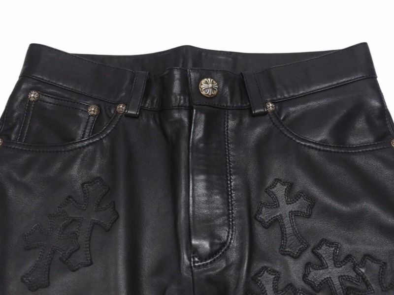 fxa ラムレザー フレアパンツ クロスパッチ レザーパンツ クロムハーツ 古着 fxa ラムレザー フレアパンツ クロスパッチ レザーパンツ クロム