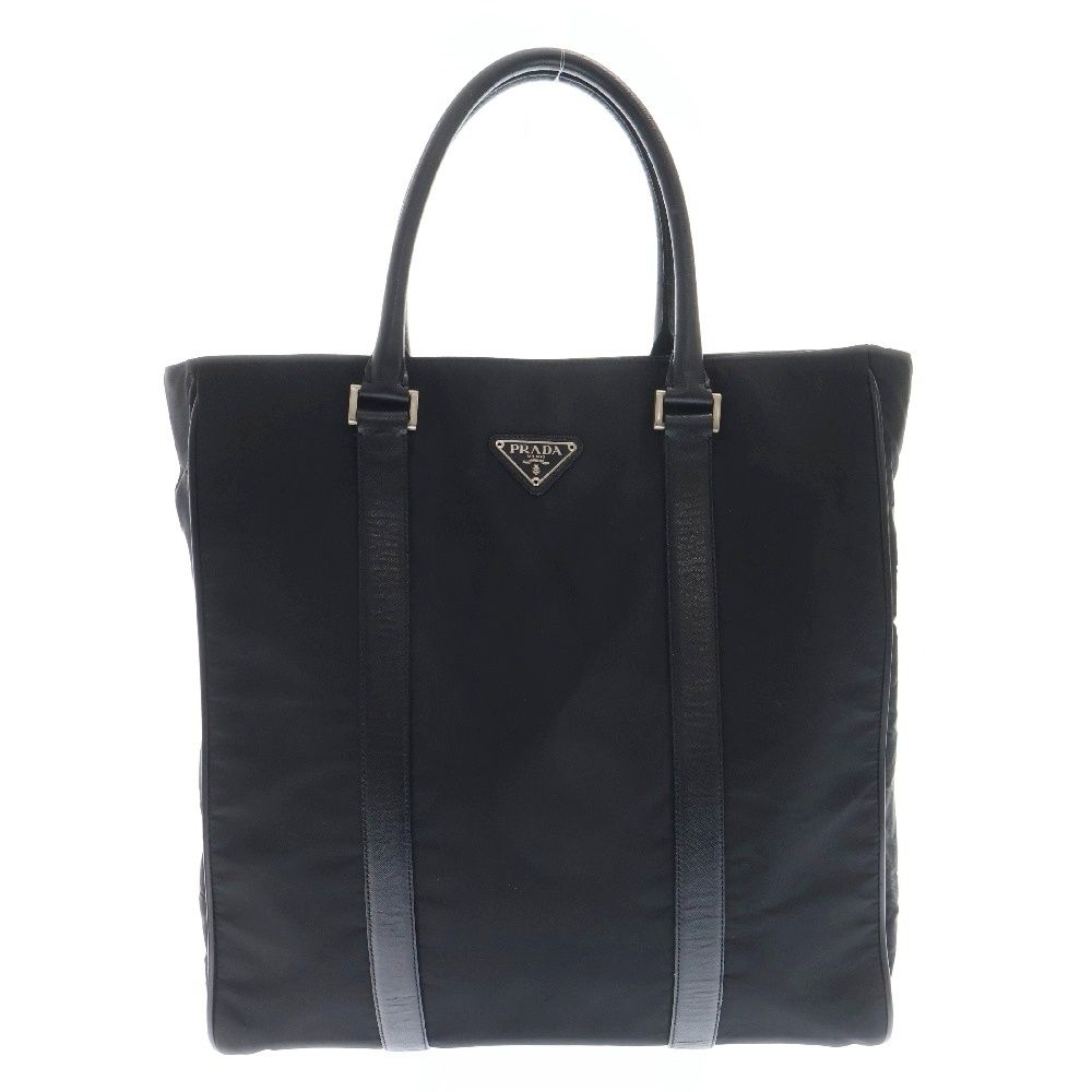 PRADA プラダ トライアングルプレートロゴ ナイロントートバッグ ハンドバッグ ブラック VA0048