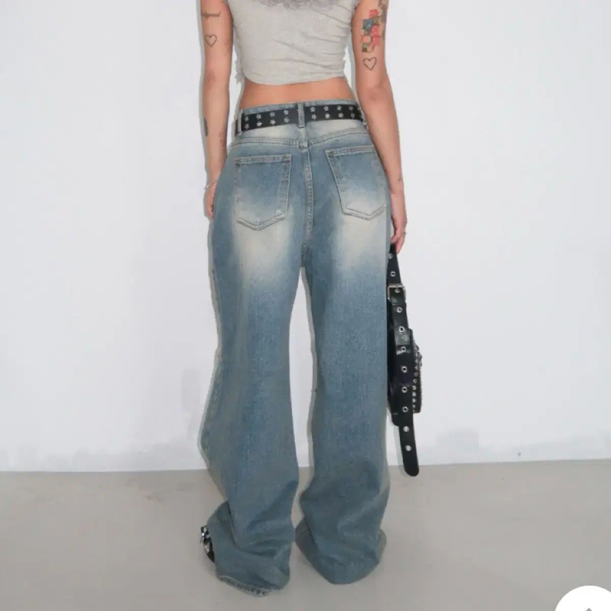 BEAUTY&YOUTH ダメージ ラップワイド デニムパンツ M BEAUTY&YOUTH UNITED ARROWS（ビューティーアンドユースユナイテッド