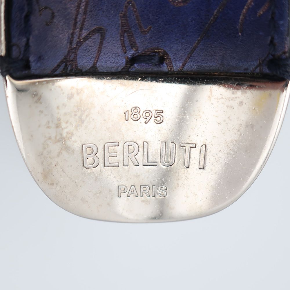 【天白】ベルルッティ 靴べら キーホルダー シューホーン パープル カリグラフィ レザー 雑貨 アクセサリー 小物 ファッション  交換用ひも付き人気商品一覧 通販