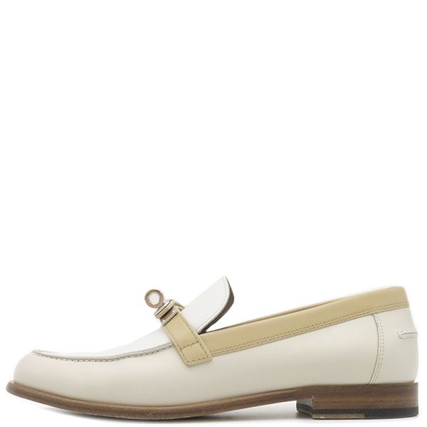 エルメス HERMES ローファー モカシン デスタン カーフ ホワイトX