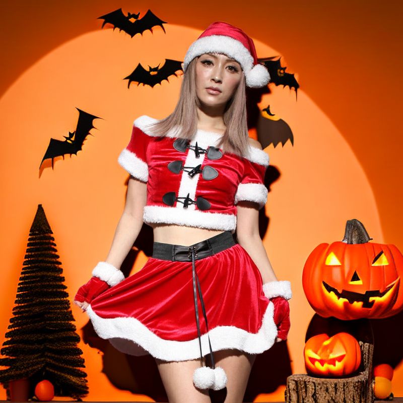 カラーピンクハロウィン　セクシー　ガール　クリスマスにも