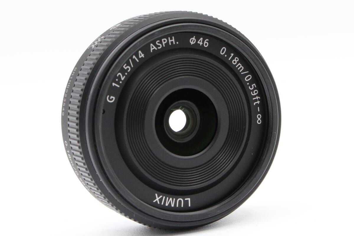 上 Panasonic パナソニック LUMIX ルミックス G 14mm F2.5 単焦点レンズ 前後キャップ レンズフード レンズフィルター ♯350
