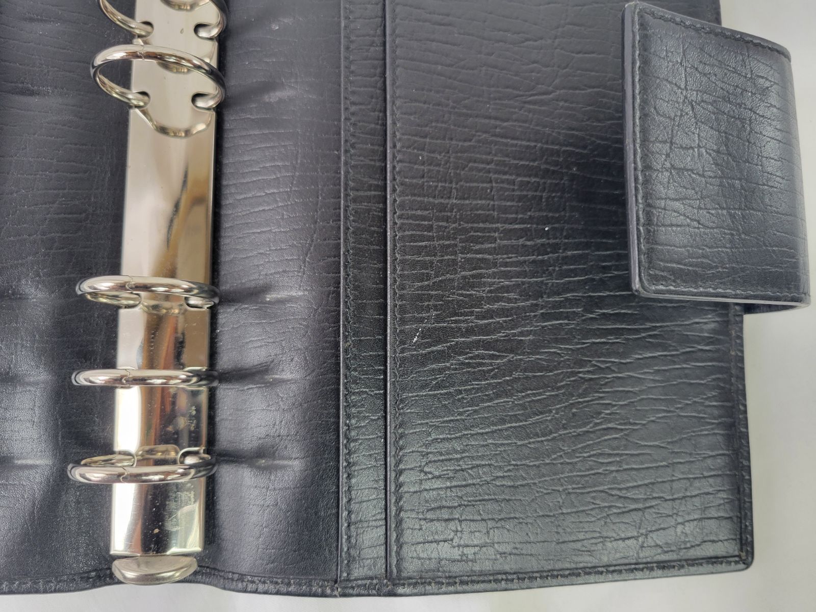 美品✨グッチ　手帳カバー　大きめ　シェリーライン グッチ 手帳カバー ブラック システム手帳 6穴式 シェリーライン GUCCI