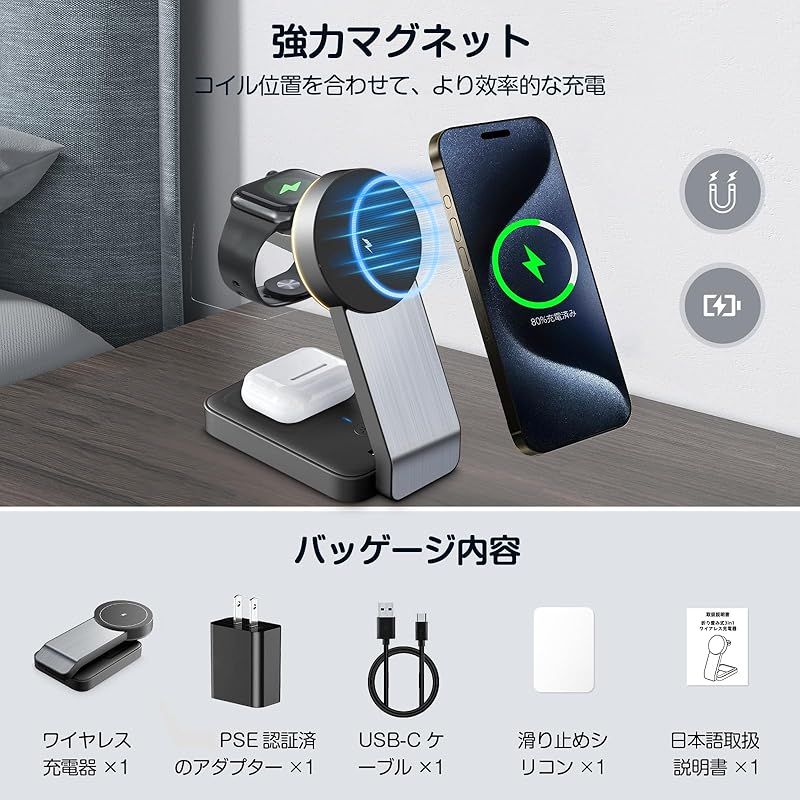 JOYYTECH ワイヤレスカー充電器 15W iPhone充電器