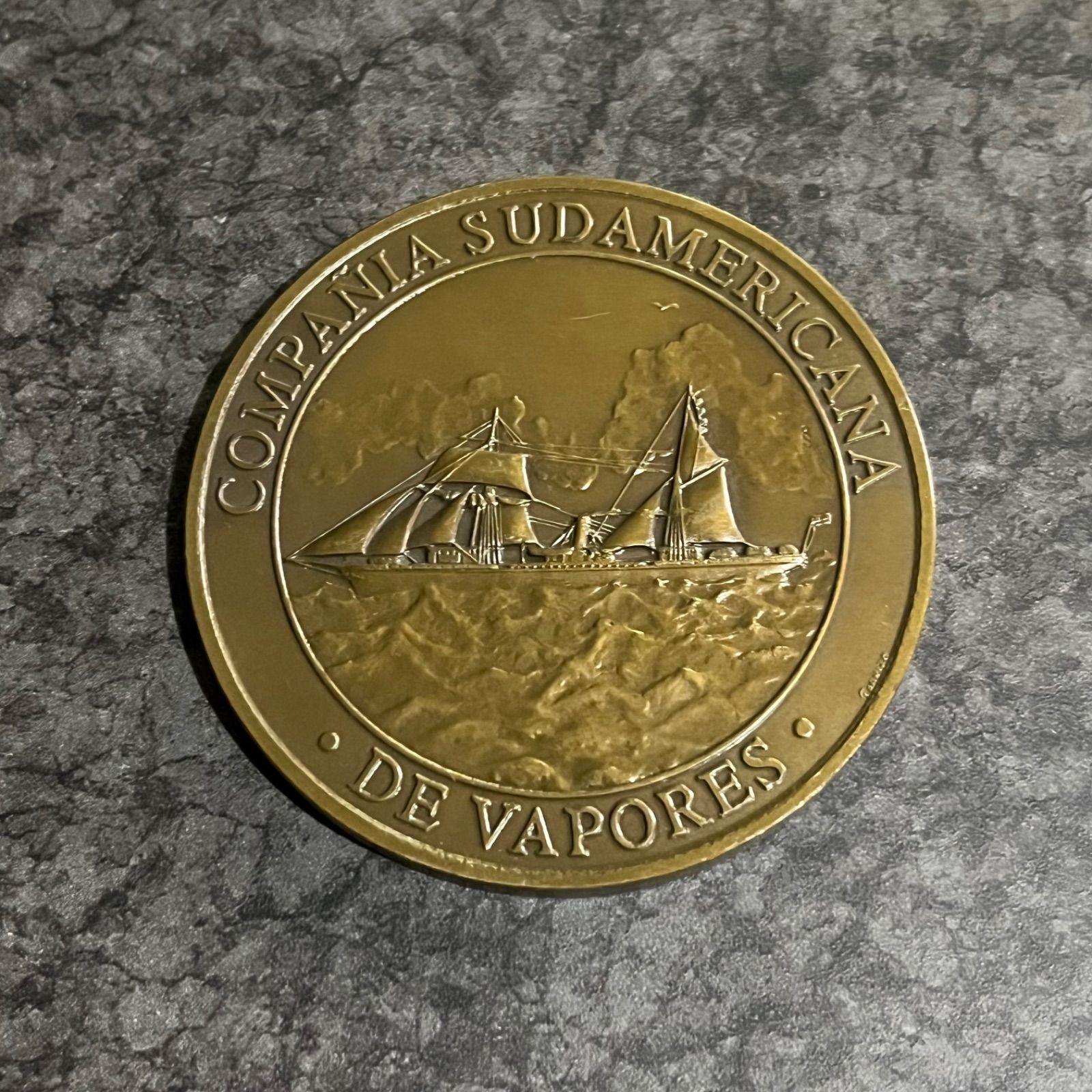 希少】 COMPANIA SUDAMERICANA DE VAPORES コイン CSAV 船舶 チリ 海運会社 記念