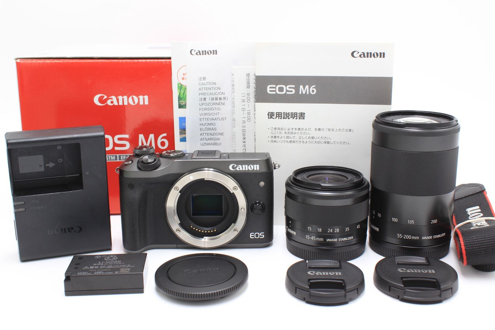 Canon ミラーレス一眼カメラ EOS M6 Mark II ダブルズームEVFキット ブラック EOSM6MK2BK-WZEVFK Canon EOS M6 ミラーレス一眼カメラ 14-45mm レンズキット CANON EOS