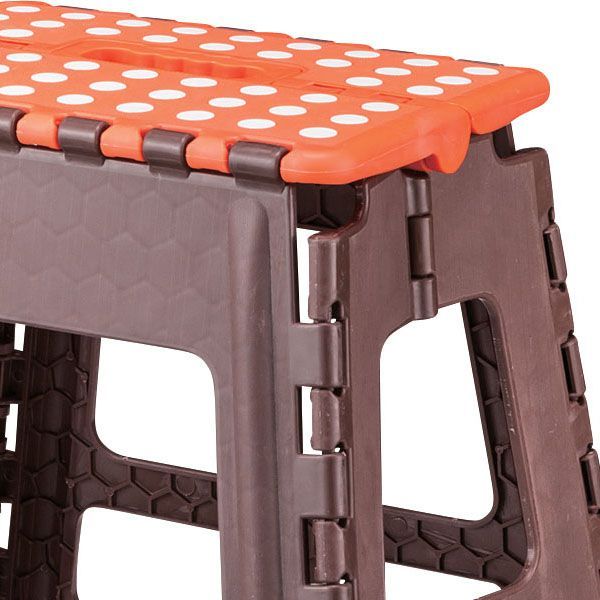 ８Ｐセット ポリプロピレン製の折りたたみ式クラフタースツール Ｌ No.622 W39×D32×H39cm オレンジ