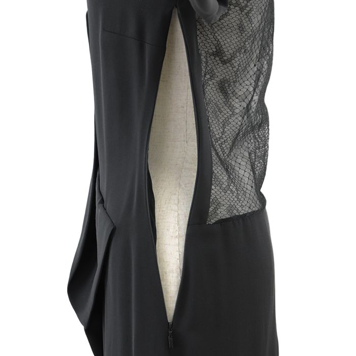 美品】GUCCI グッチ ワンピース ラムレザーボトム パイソン柄レース  