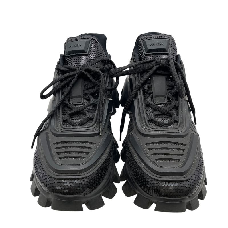 プラダ PRADA CLOUDBUSTスパンコールスニーカー 2EG293 ブラック テクニカルニットファブリック メンズ スニーカー