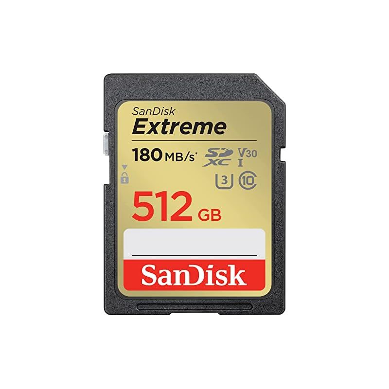 SanDisk サンディスク 512GB Extreme エクストリーム SDXC UHS-I メモリーカード - C10|U3|V30|4K|UHD SDカード - SDSDXVV-512G-GNCIN 1
