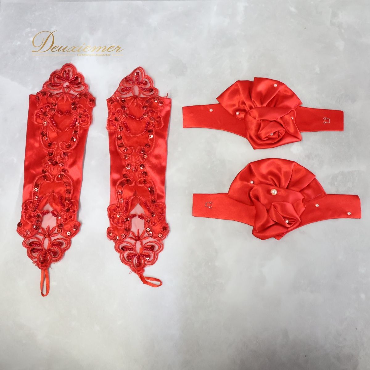 セール 【ベリーダンス用 オリエンタル衣装】レッド系 ラインストーン