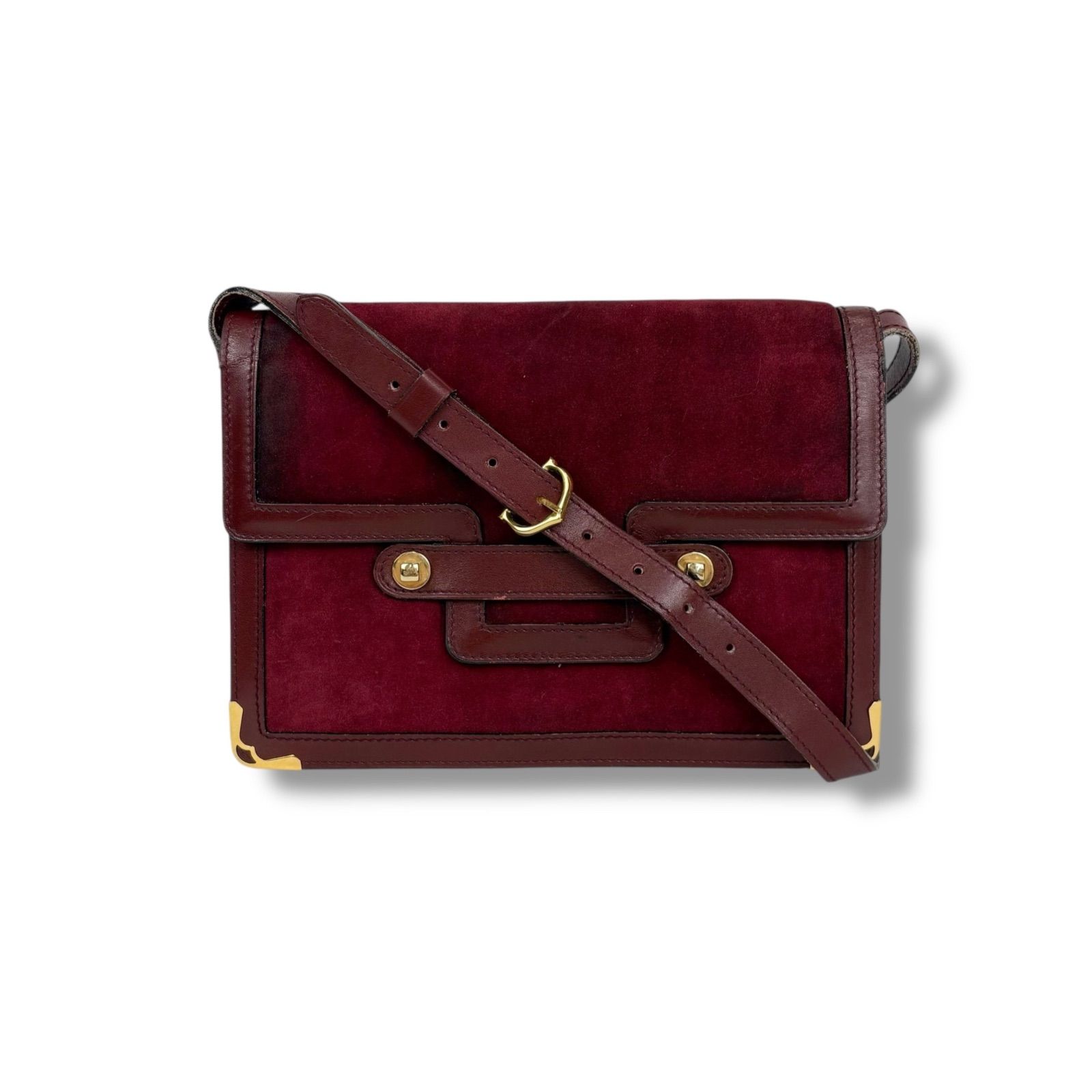 カルティエ マストライン ショルダーバッグ ワインレッド ボルドー