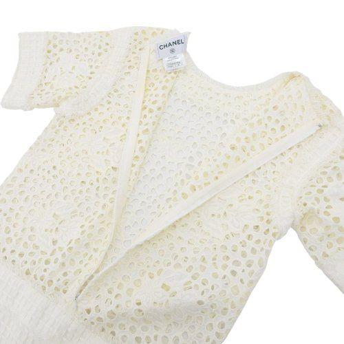 8053) シャネル CHANEL レース 半袖 チュニック ホワイト 36 - メルカリ
