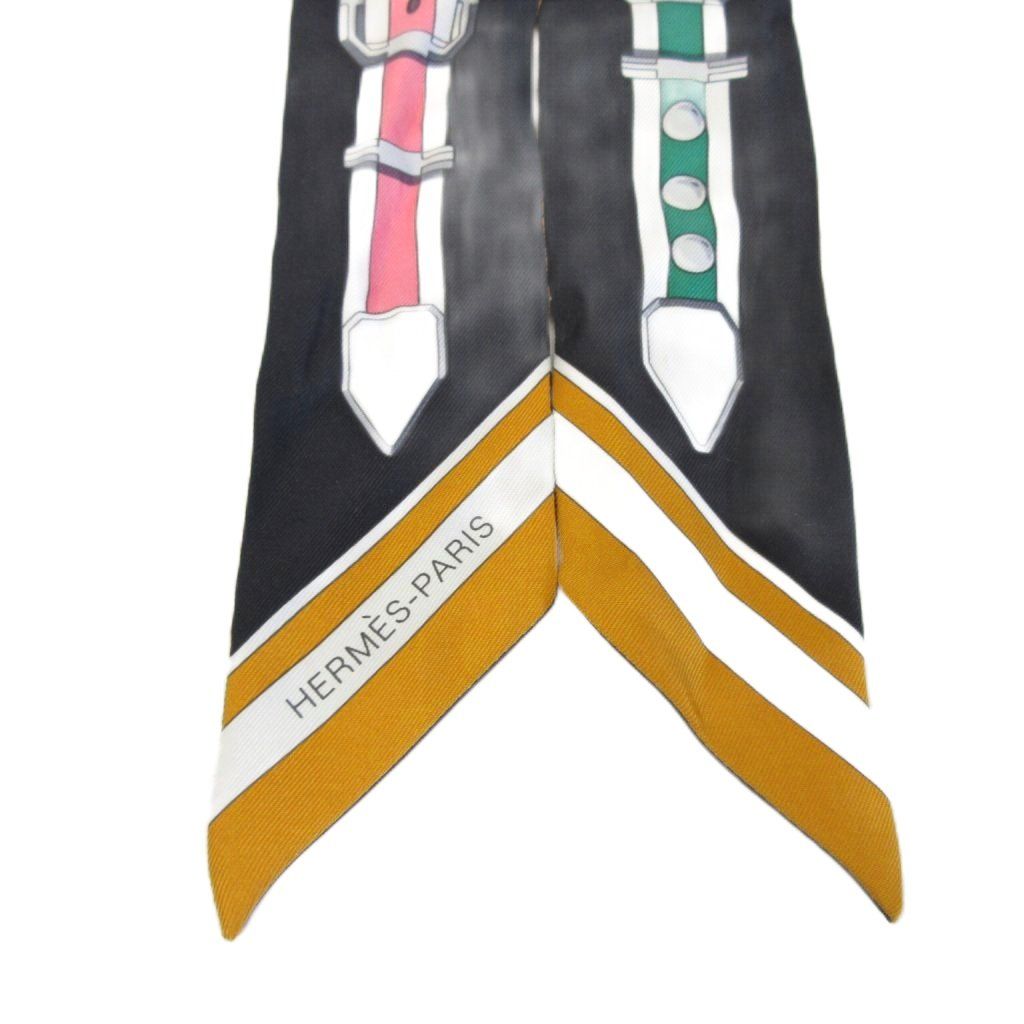 エルメス HERMES 2022SS scarf Twilly Grand Tralala Miel/Noir  