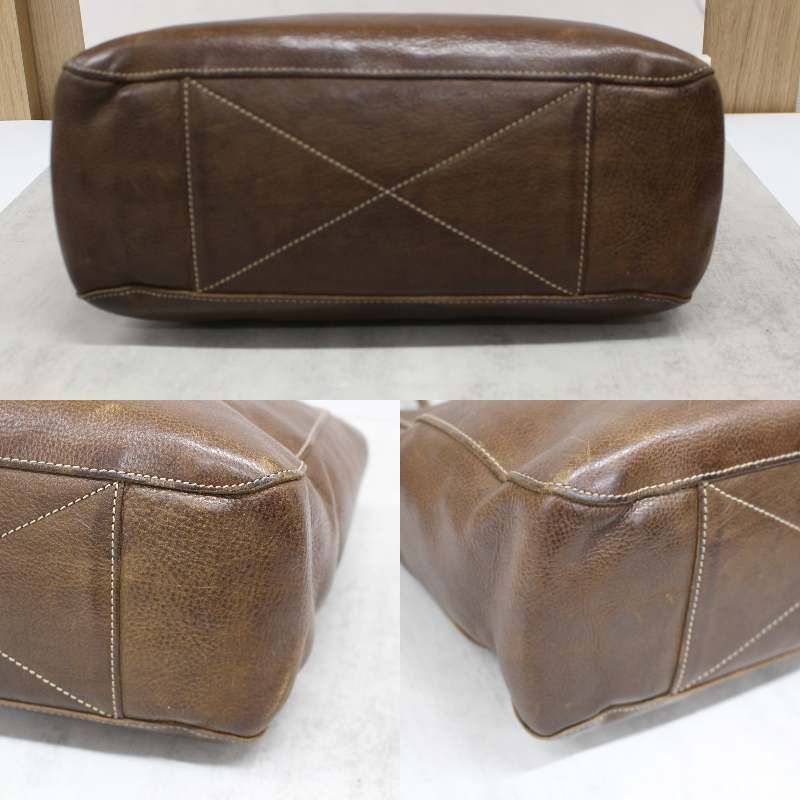 S186)genten/ゲンテン 本革/レザー トートバッグ 工具マーク
