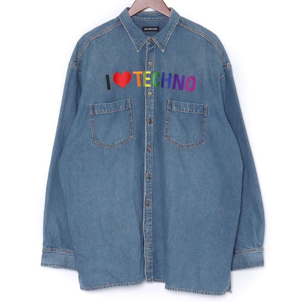 BALENCIAGA デニムシャツ サイズ39 BALENCIAGA オーバーサイズデニムシャツ サイズ39 - メルカリ