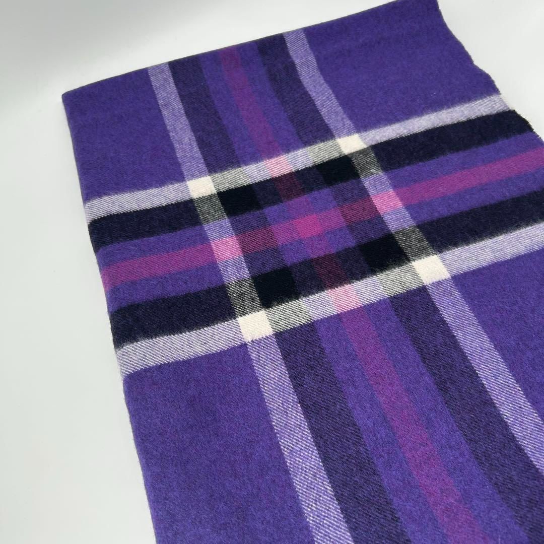 カラー ジョンストンズ 大判ストール カシミア チェック 紫 USTAUSTRALIA_COM_AU