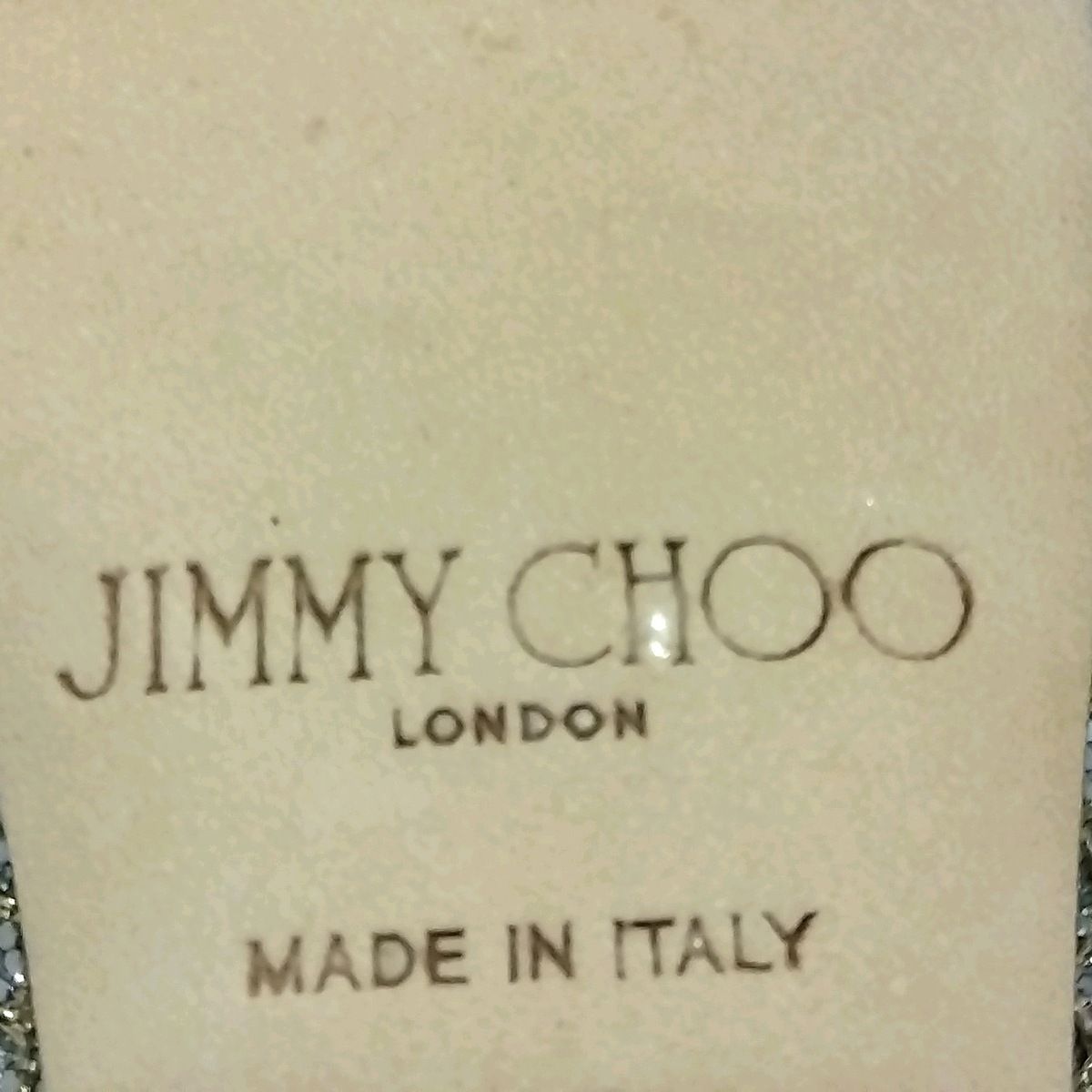 JIMMY CHOO(ジミーチュウ) パンプス 37 レディース美品  - シルバー×ゴールド オープントゥ グリッター×化学繊維