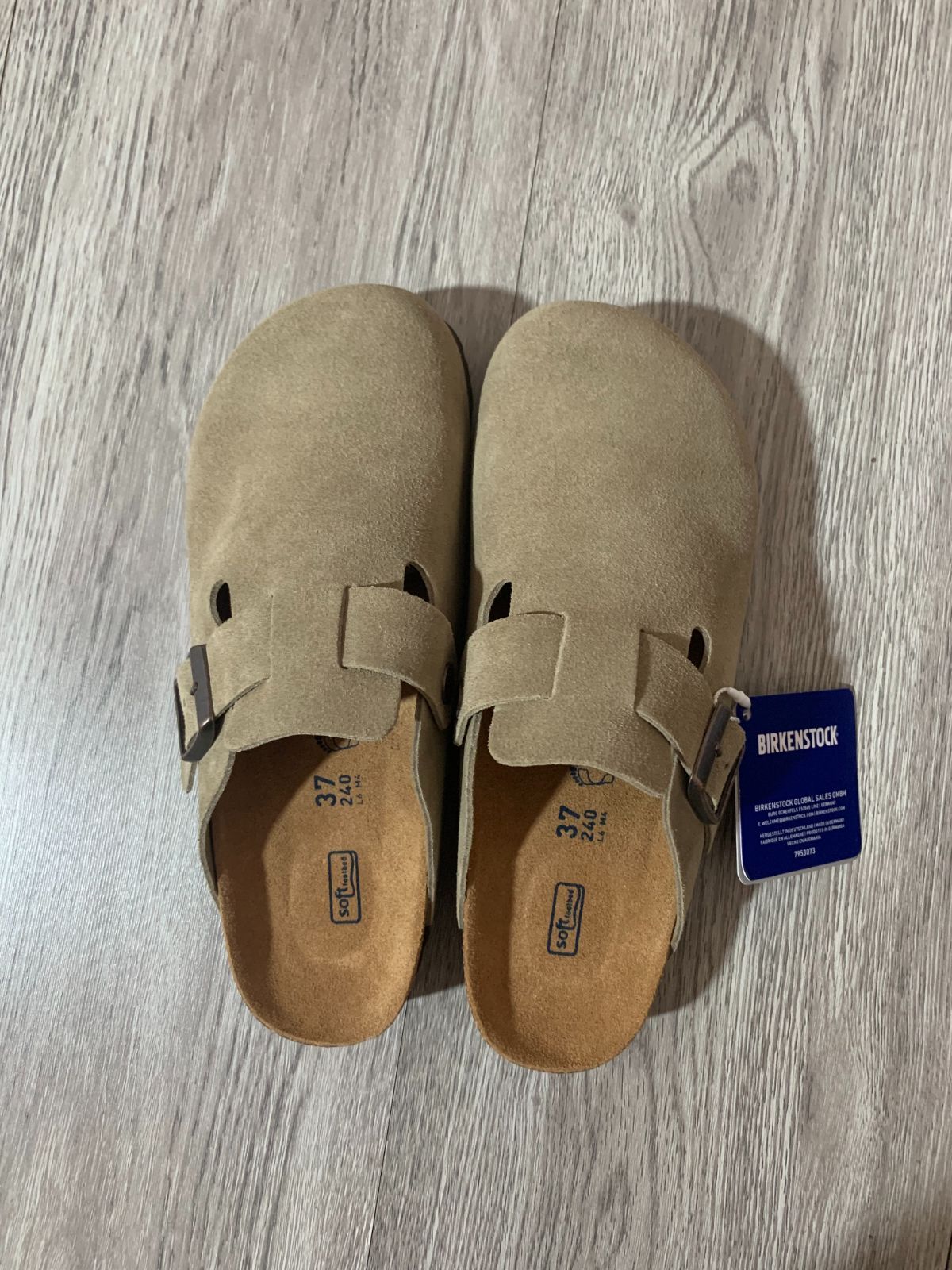 ビルケンシュトック BIRKENSTOCK  レギュラー幅   Boston/ボストン  スエードレザー クロッグ ソフトベッド コルクソールサンダル  メンズ·レディース ソフトフットベット ベロア   トープ