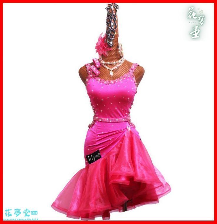 25年 ラテンドレス ラテンワンピース ダンス衣装 ローズ オーダーメイド