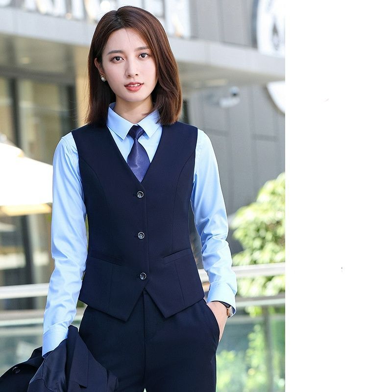 事務服ベスト 通販｜オフィスで人気の会社制服【Cue!事務服】 [ＴＡＩＴＥＮＧ] ラシャベスト ノースリーブ 事務服 レディース スリム 制服 スーツベスト アウター 無地 丸首 チョッキ 羽織