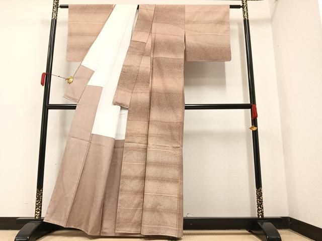 平和屋着物○石川県指定無形文化財 牛首紬 白山工房 手織り 訪問着 横