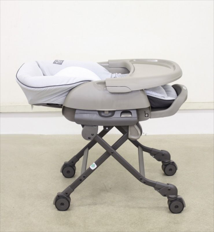 美品 ベビーステーション ヒッコリーグレー 2021モデル 手動 新生児OK  