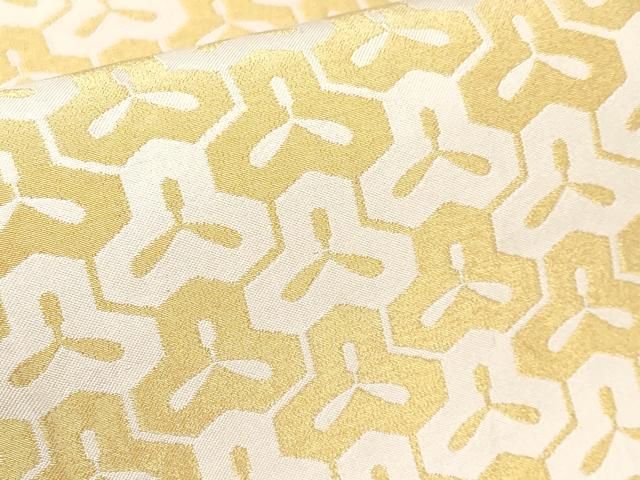 平和屋本店□極上 龍村美術織物 九寸開き名古屋帯 毘沙門亀甲 金糸