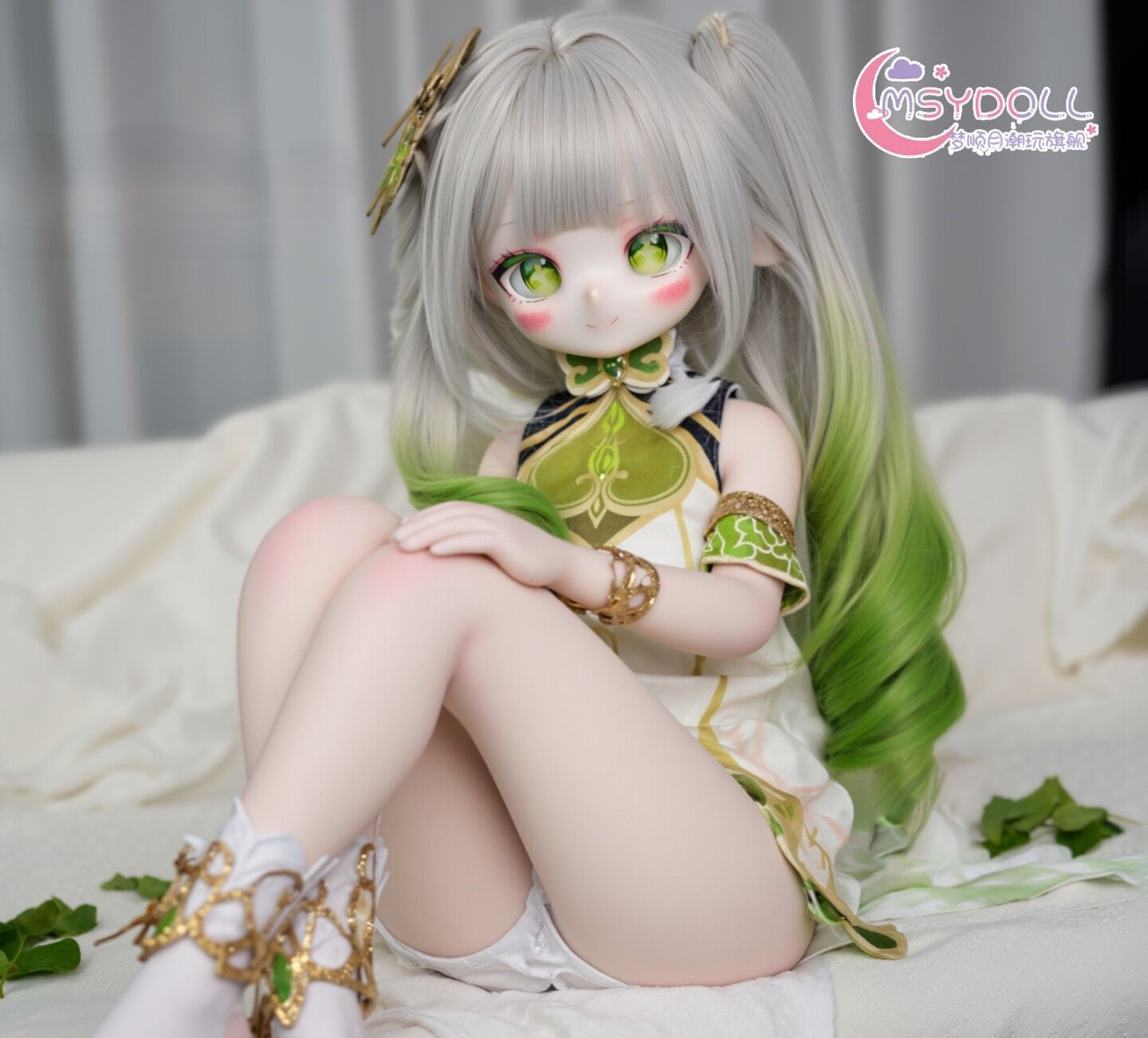 ♥ 魔族人偶 正規品 小草神 BJDドール 85cm STPEシリコン 等身フィギュア コスプレ衣装フルセット 頭飾り＋ウィッグ付 カスタム