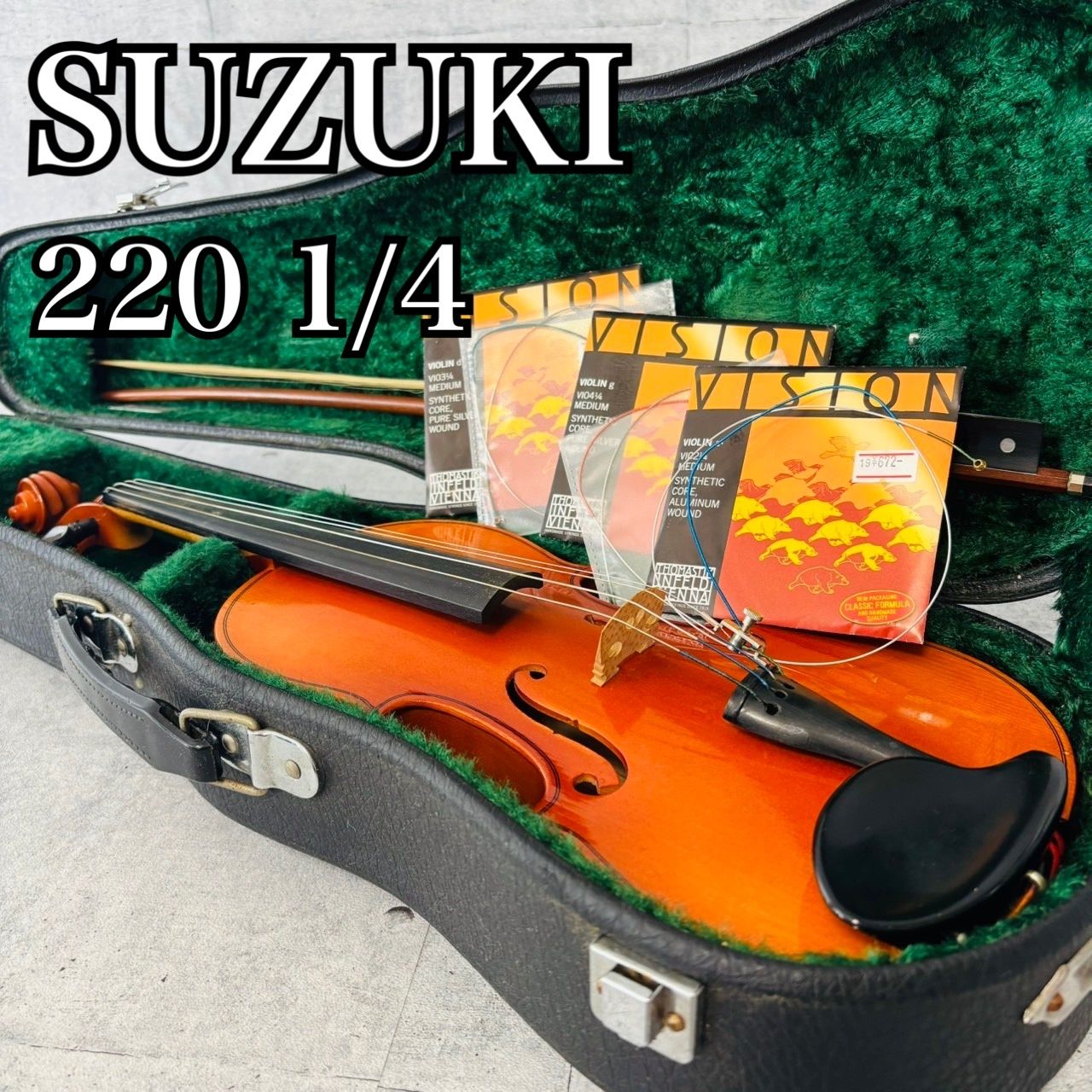 美品 SUZUKI 220 1/4 分数バイオリン 弦楽器 初心者 子供 入門 スズキ SUZUKI バイオリン No.220 1/4 分数バイオリン 子供